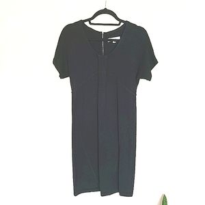 Ann Taylor Loft Black Merino Wool Short Sleeve Sweater Dress, Sz. MP